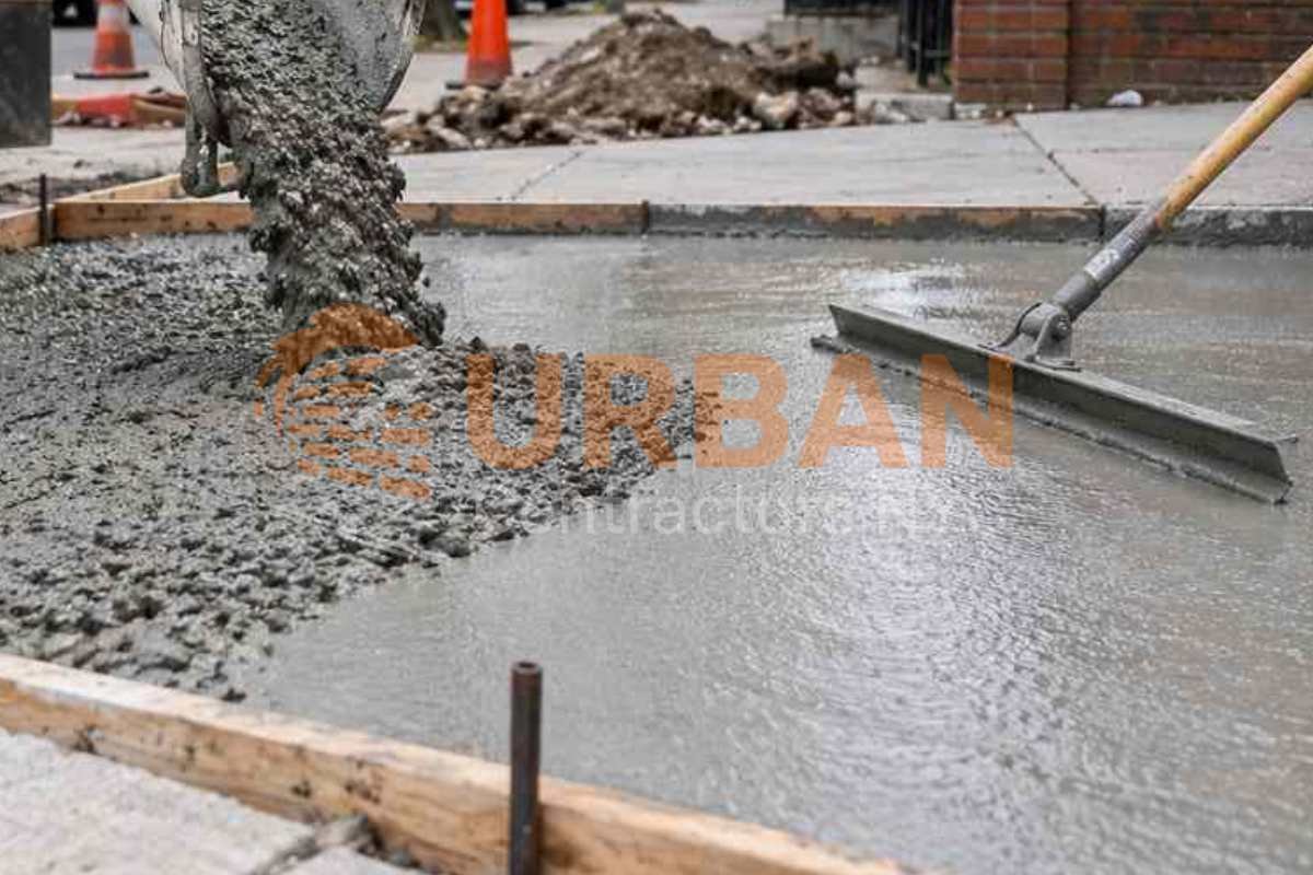 Concrete pouring for a construction project in NYC